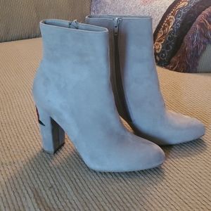 Wild Diva Grey faux suede heeled boots